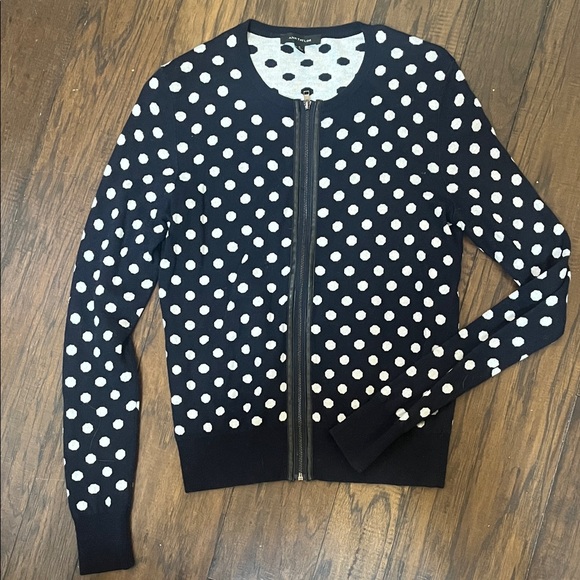 Ann Taylor Navy Blue and White Polka Dot Sweater S - Picture 1 of 6